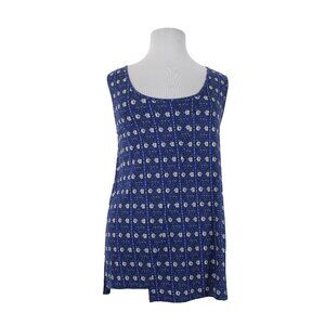 Philosophy Top $58 Sz 3X Navy Blue White Printed Rayon Spandex Top